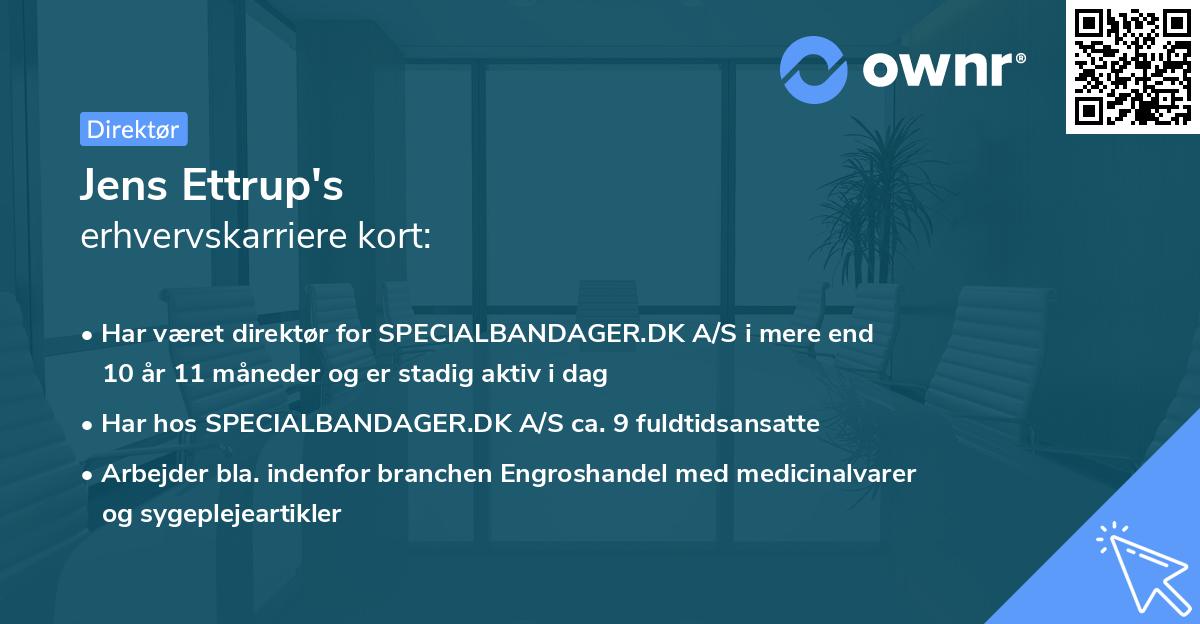 Jens Ettrup's erhvervskarriere kort
