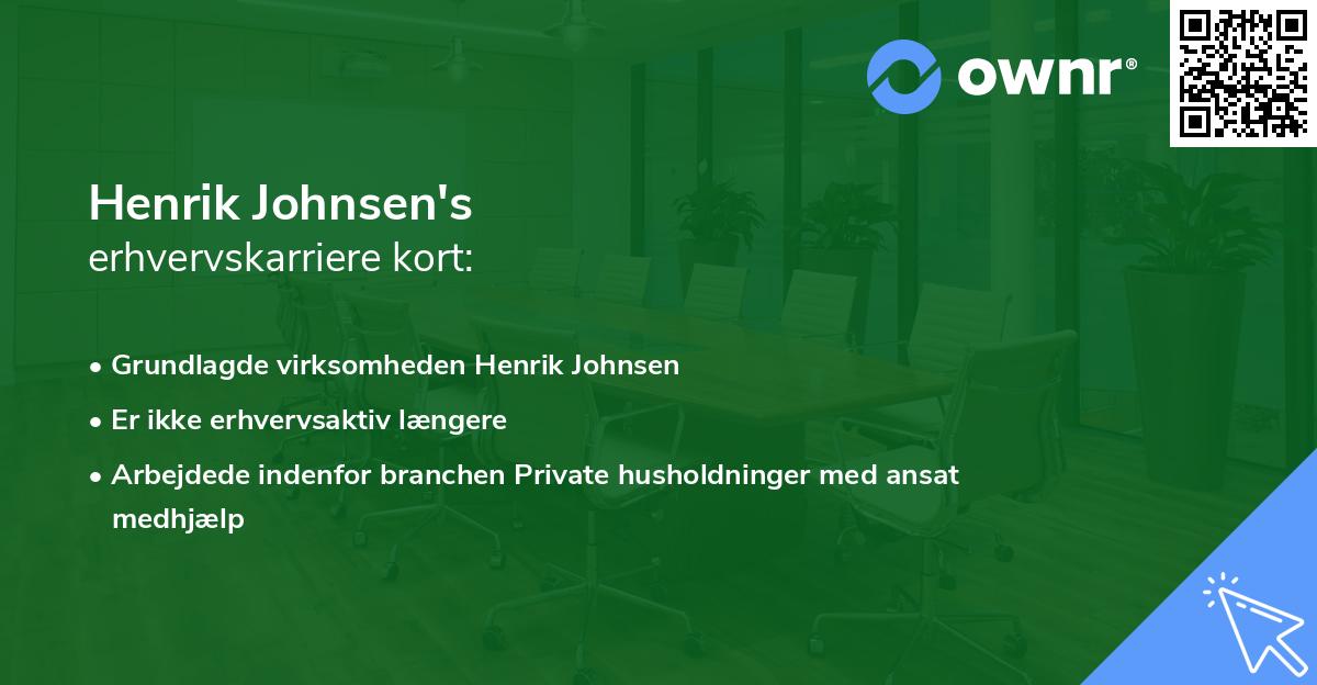 Henrik Johnsen's erhvervskarriere kort