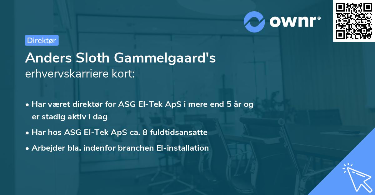 Anders Sloth Gammelgaard's erhvervskarriere kort