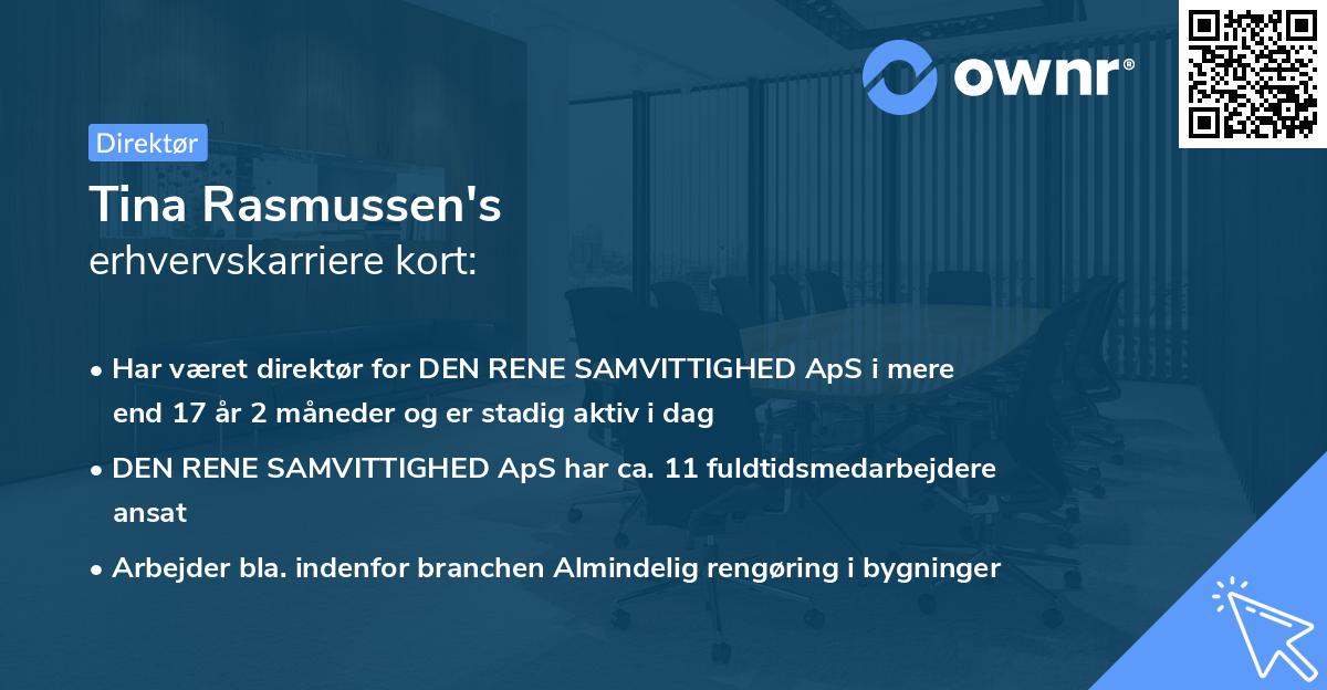 Tina Rasmussen's erhvervskarriere kort