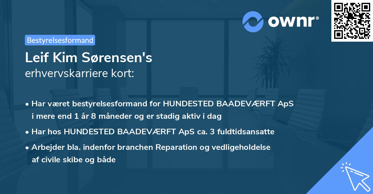 Leif Kim Sørensen's erhvervskarriere kort