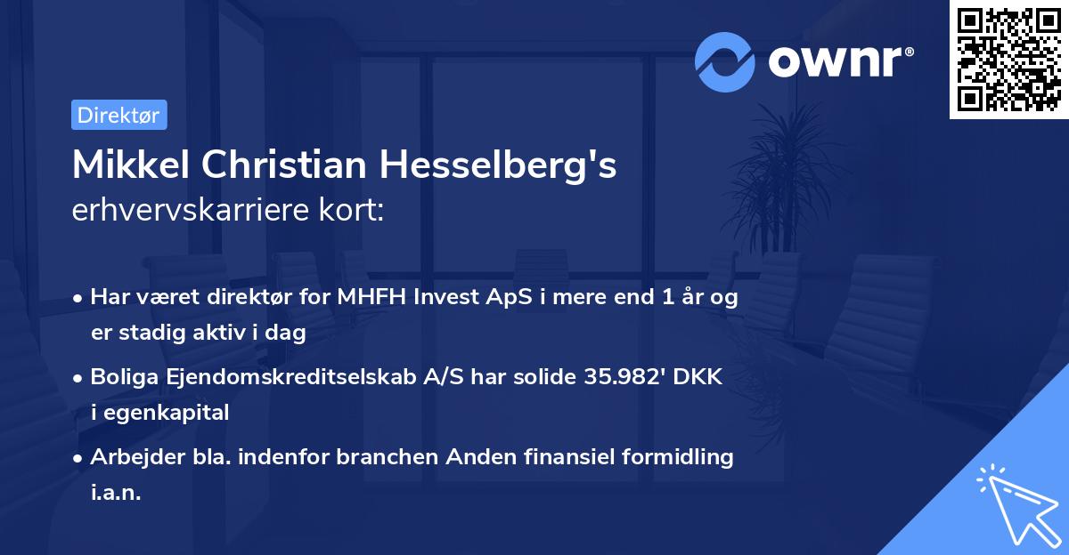 Mikkel Christian Hesselberg's erhvervskarriere kort