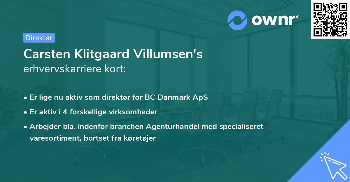 Carsten Klitgaard Villumsen's erhvervskarriere kort