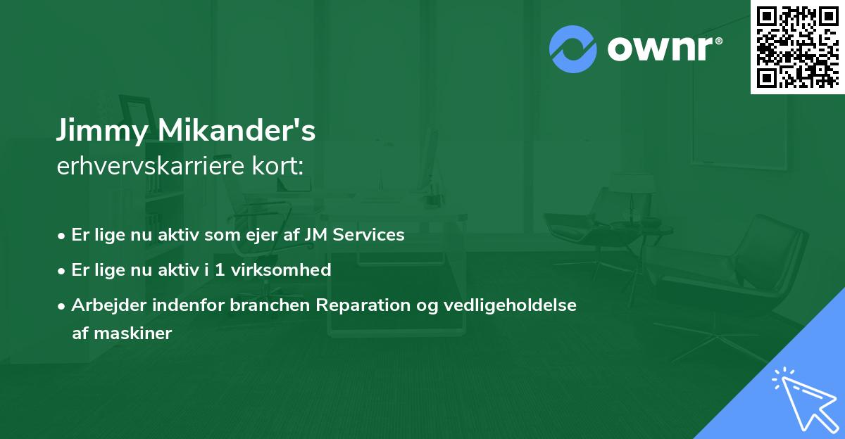 Jimmy Mikander's erhvervskarriere kort