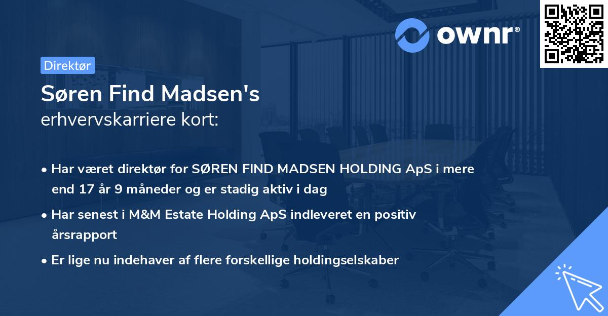 Søren Find Madsen's erhvervskarriere kort