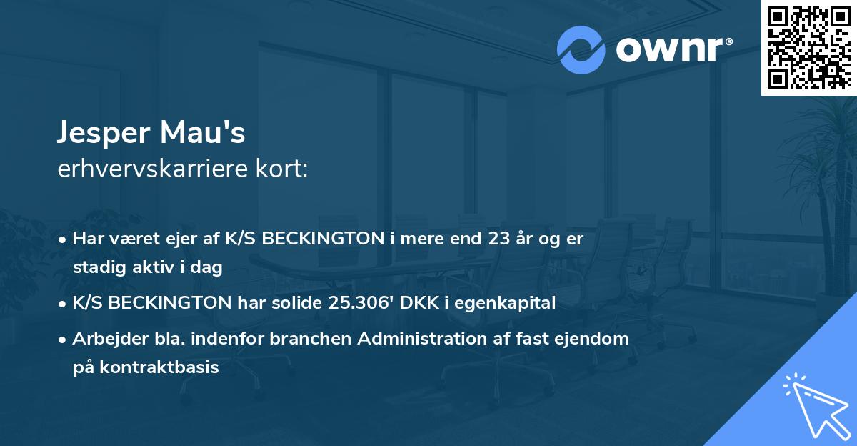 Jesper Mau's erhvervskarriere kort