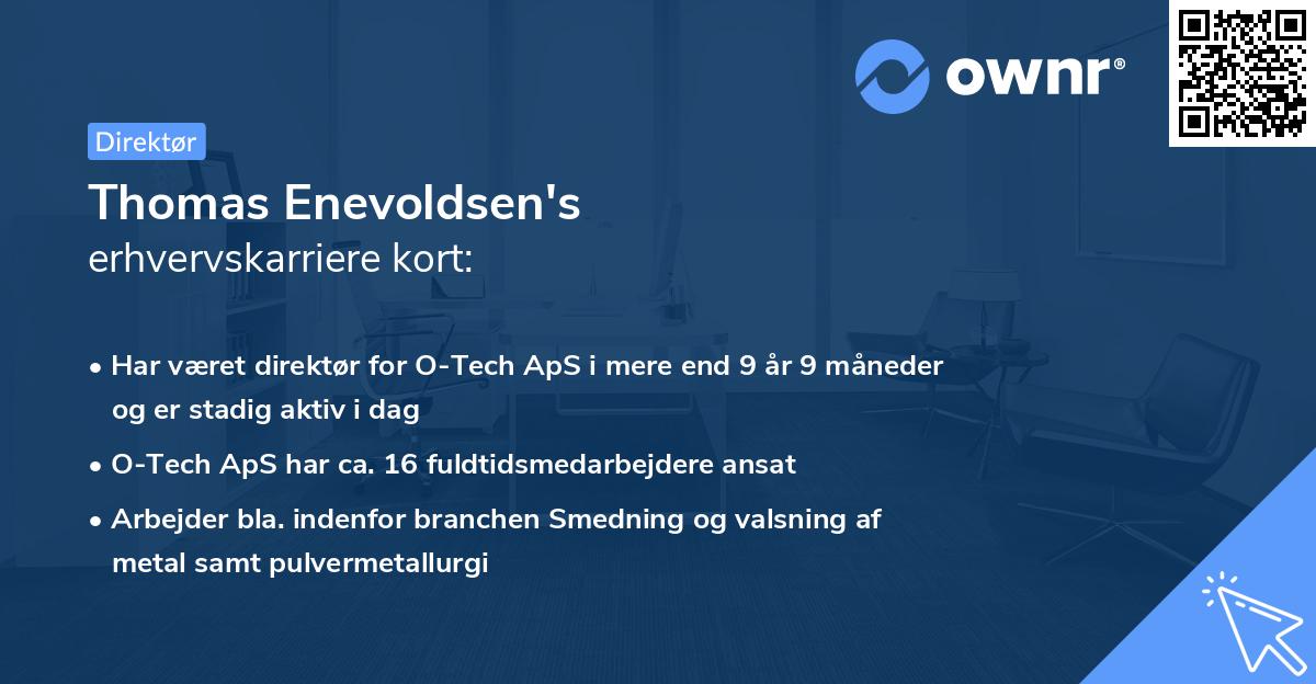 Thomas Enevoldsen's erhvervskarriere kort