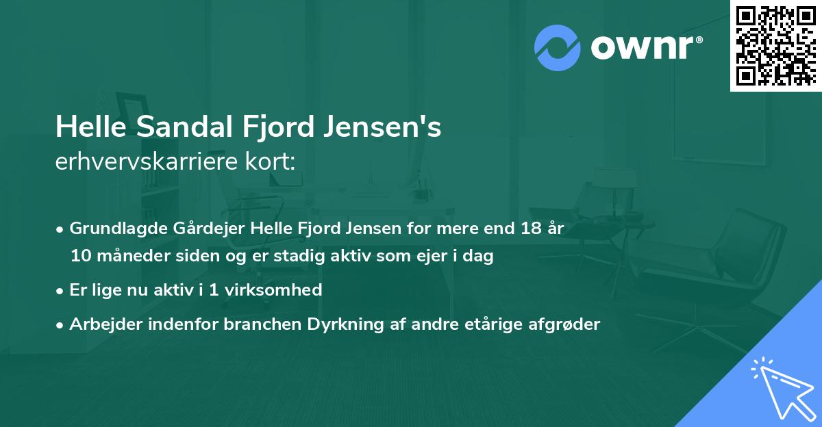 Helle Sandal Fjord Jensen's erhvervskarriere kort