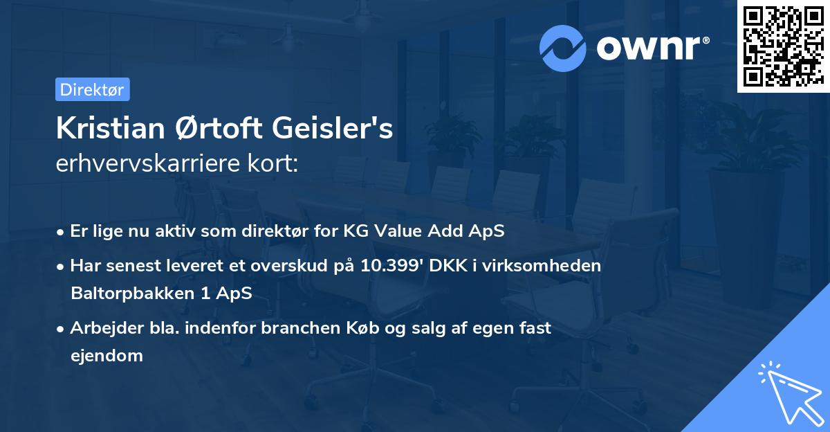 Kristian Ørtoft Geisler's erhvervskarriere kort