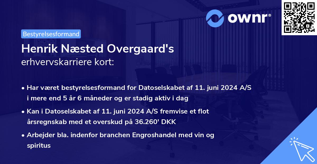 Henrik Næsted Overgaard's erhvervskarriere kort