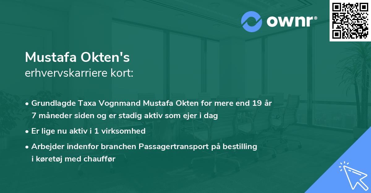 Mustafa Okten's erhvervskarriere kort
