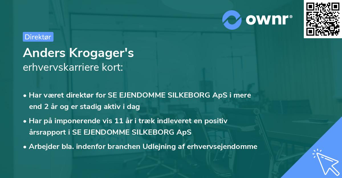 Anders Krogager's erhvervskarriere kort