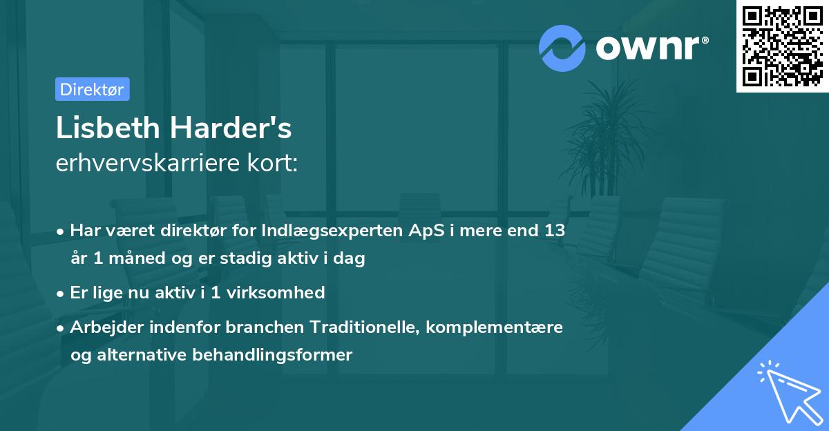 Lisbeth Harder's erhvervskarriere kort