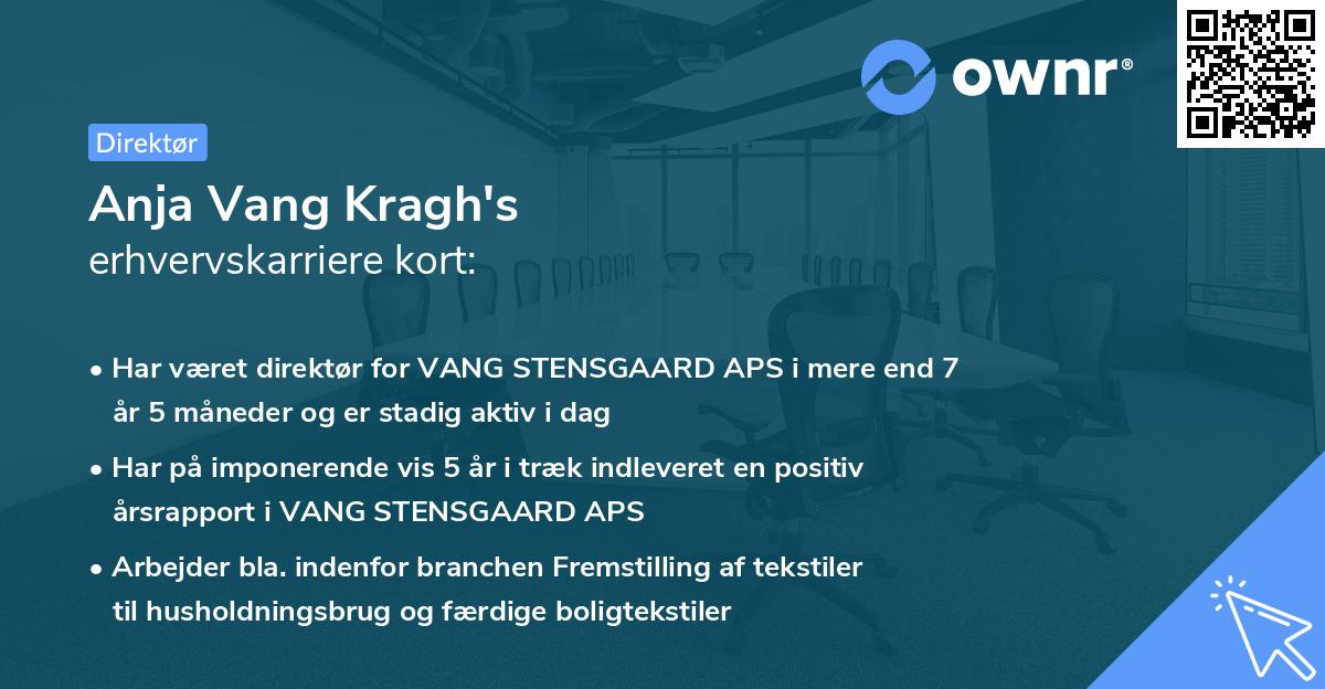 Anja Vang Kragh's erhvervskarriere kort