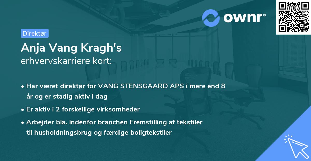Anja Vang Kragh's erhvervskarriere kort