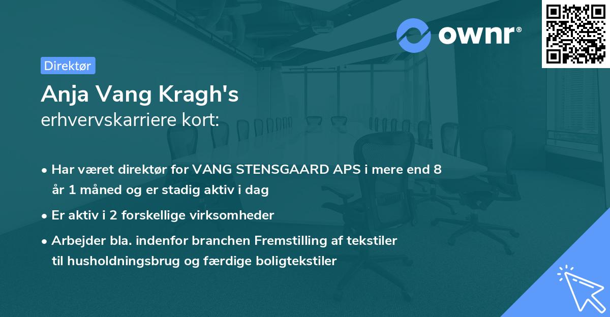 Anja Vang Kragh's erhvervskarriere kort