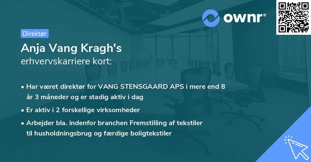 Anja Vang Kragh's erhvervskarriere kort