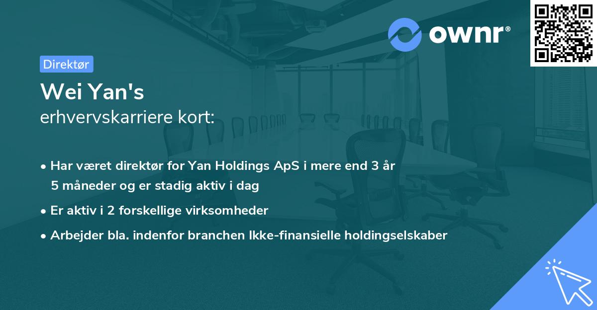 Wei Yan's erhvervskarriere kort