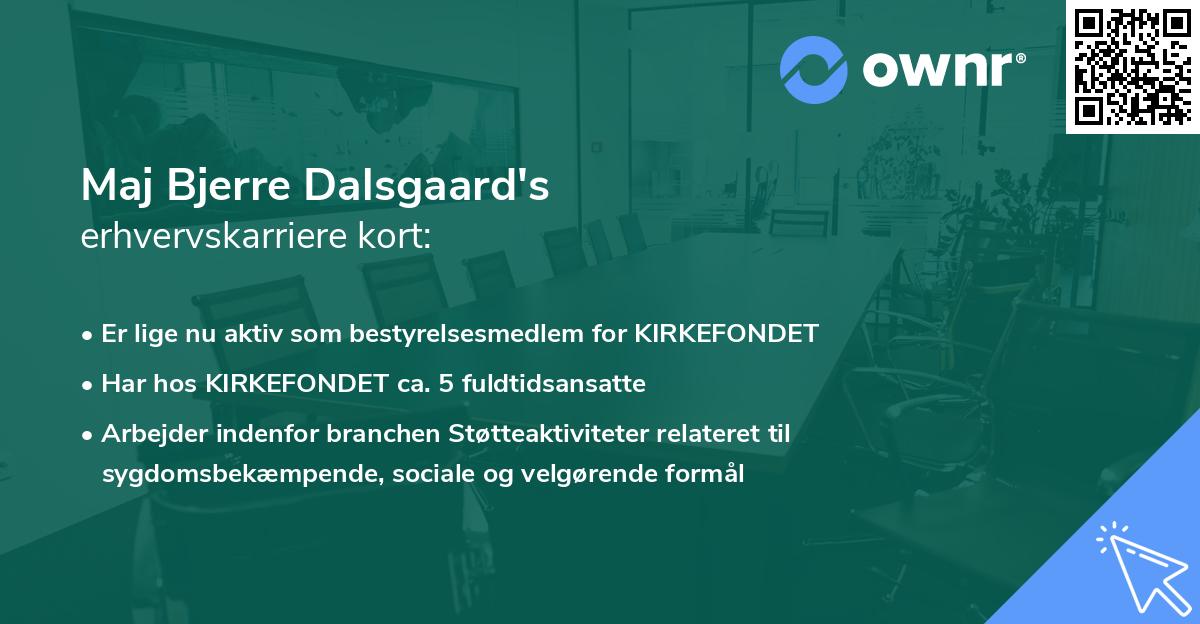 Maj Bjerre Dalsgaard's erhvervskarriere kort