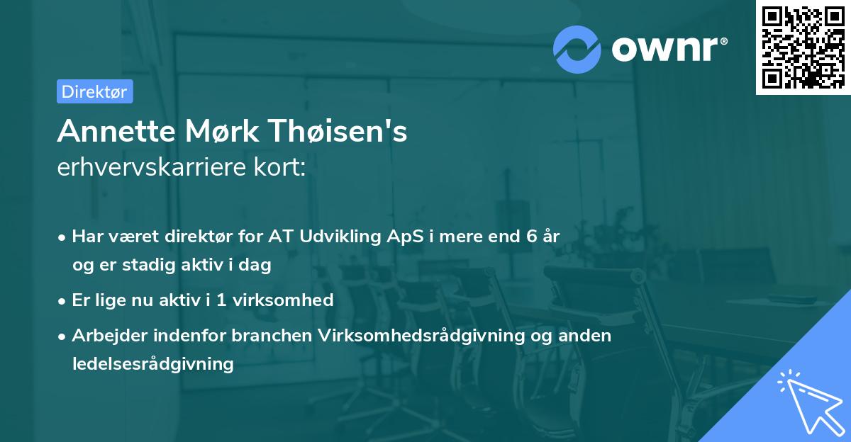 Annette Mørk Thøisen's erhvervskarriere kort