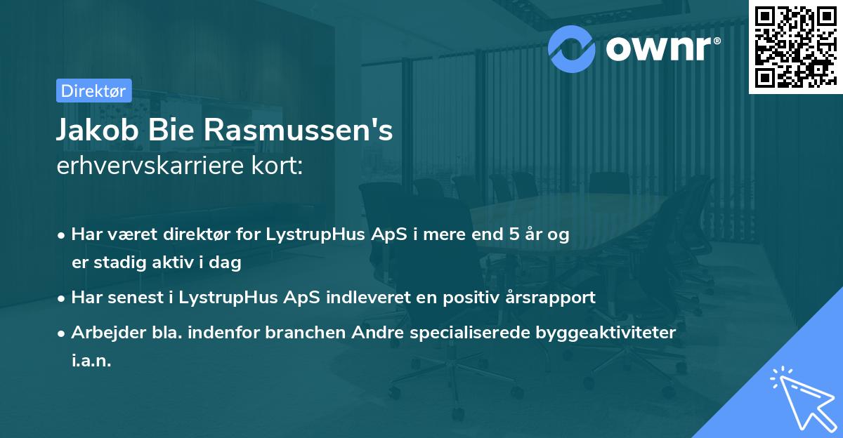 Jakob Bie Rasmussen's erhvervskarriere kort