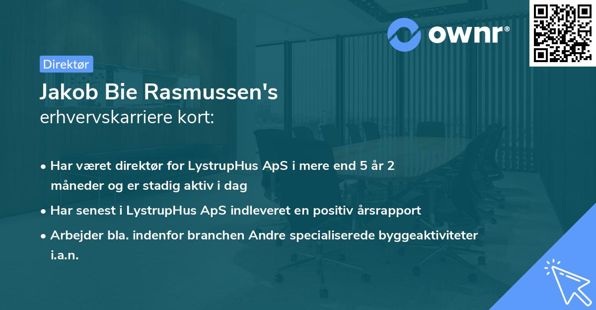 Jakob Bie Rasmussen's erhvervskarriere kort