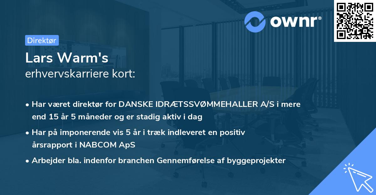 Lars Warm's erhvervskarriere kort