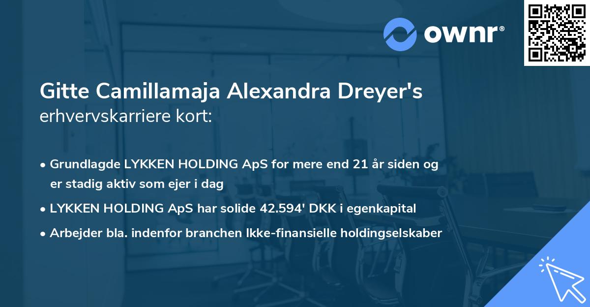 Gitte Camillamaja Alexandra Dreyer's erhvervskarriere kort