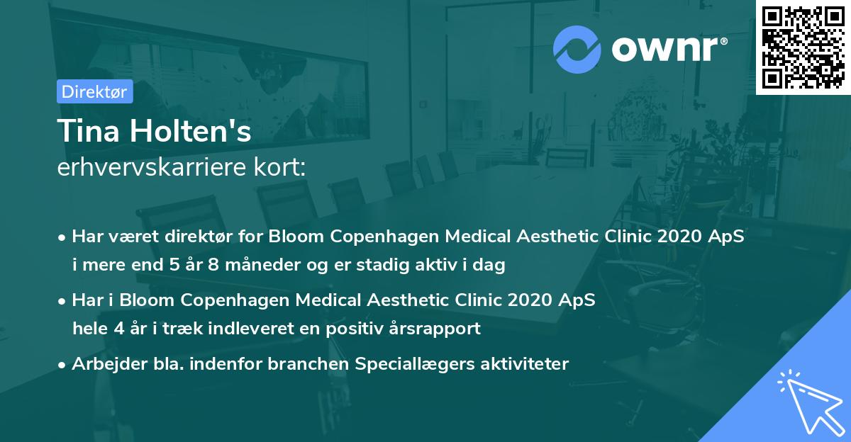 Tina Holten's erhvervskarriere kort