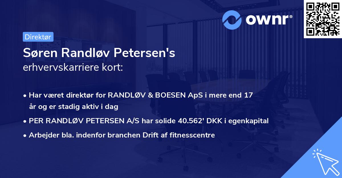 Søren Randløv Petersen's erhvervskarriere kort