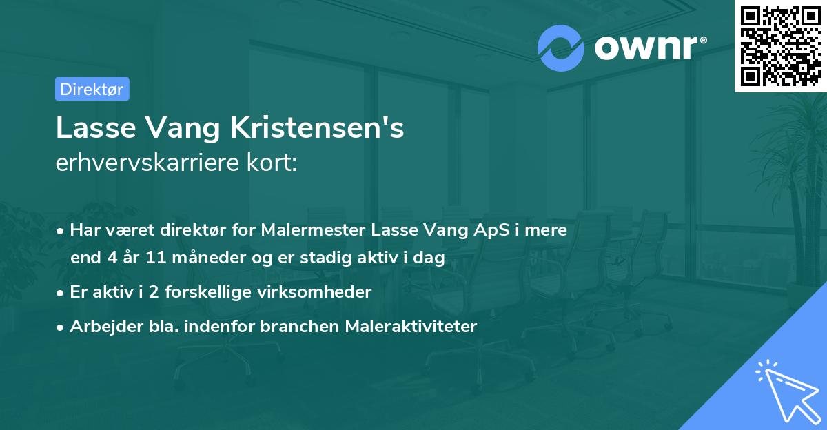 Lasse Vang Kristensen's erhvervskarriere kort