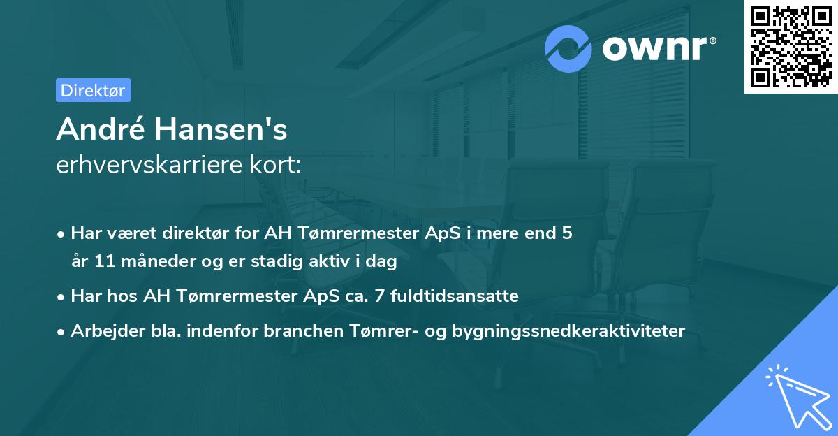 André Hansen's erhvervskarriere kort
