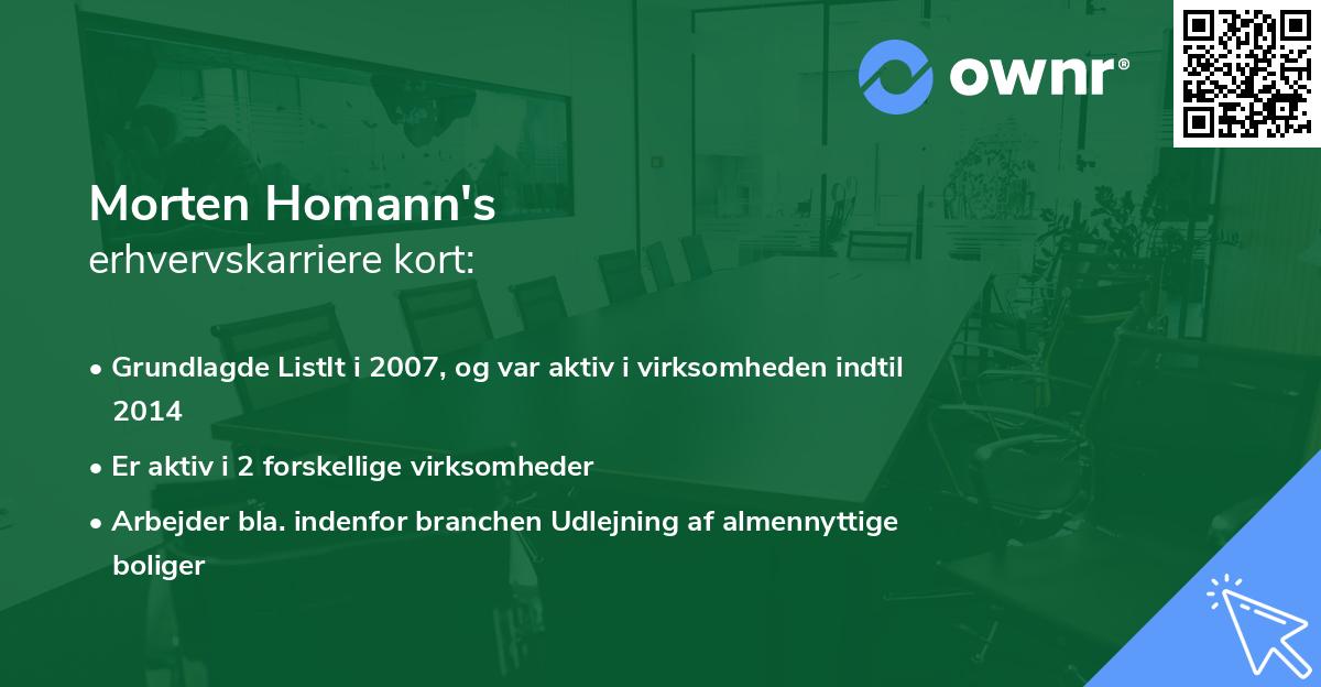 Morten Homann's erhvervskarriere kort