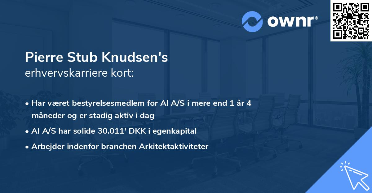 Pierre Stub Knudsen's erhvervskarriere kort