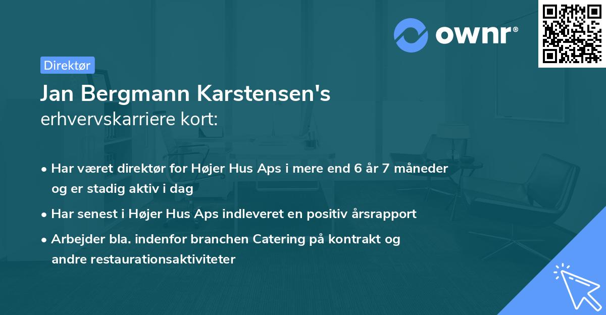 Jan Bergmann Karstensen's erhvervskarriere kort