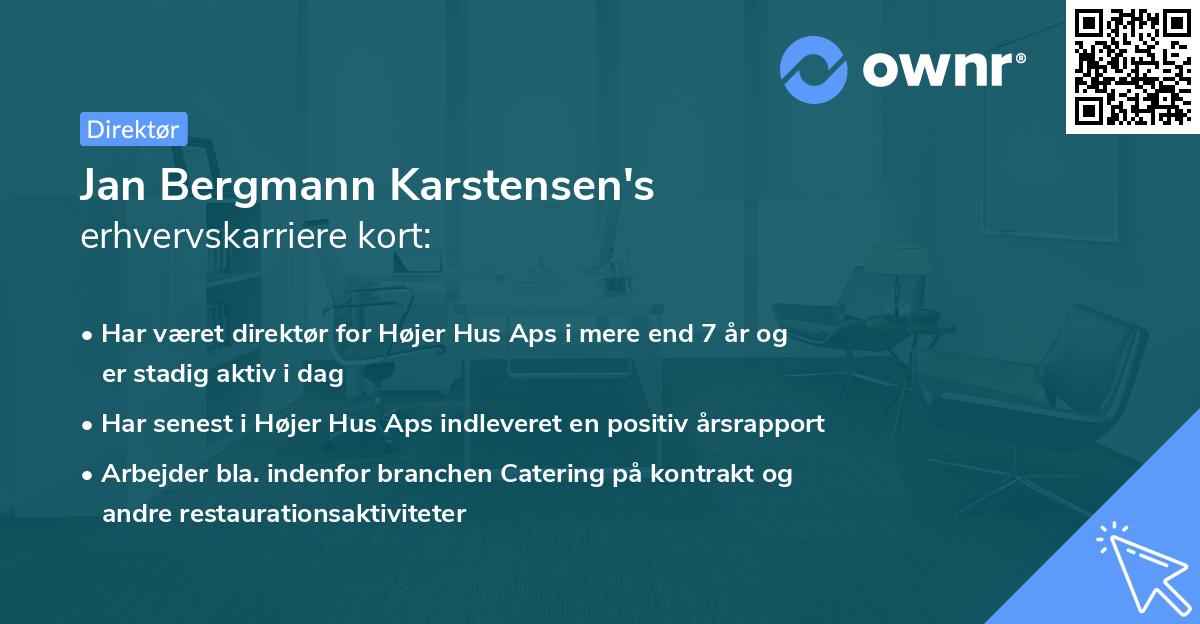 Jan Bergmann Karstensen's erhvervskarriere kort