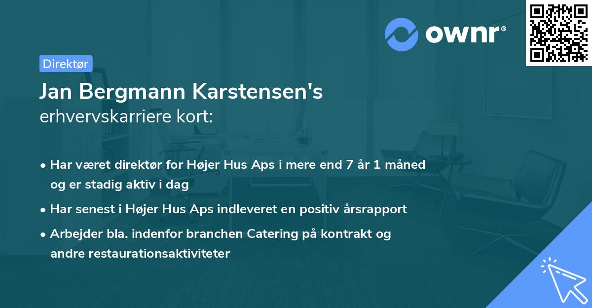 Jan Bergmann Karstensen's erhvervskarriere kort