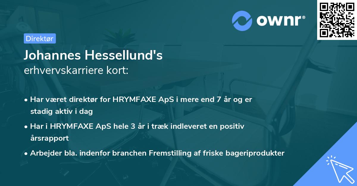 Johannes Hessellund's erhvervskarriere kort