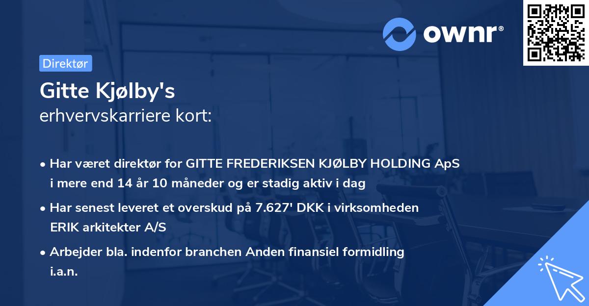 Gitte Kjølby's erhvervskarriere kort