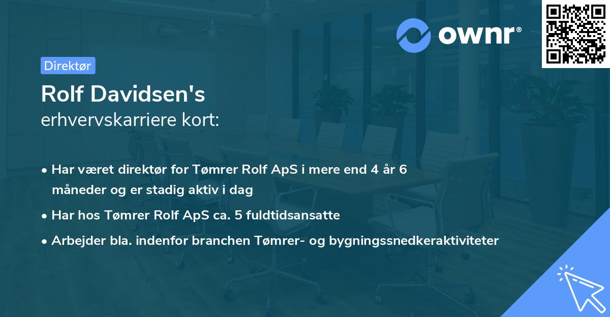 Rolf Davidsen's erhvervskarriere kort