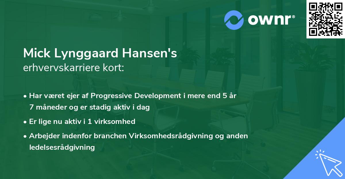 Mick Lynggaard Hansen's erhvervskarriere kort