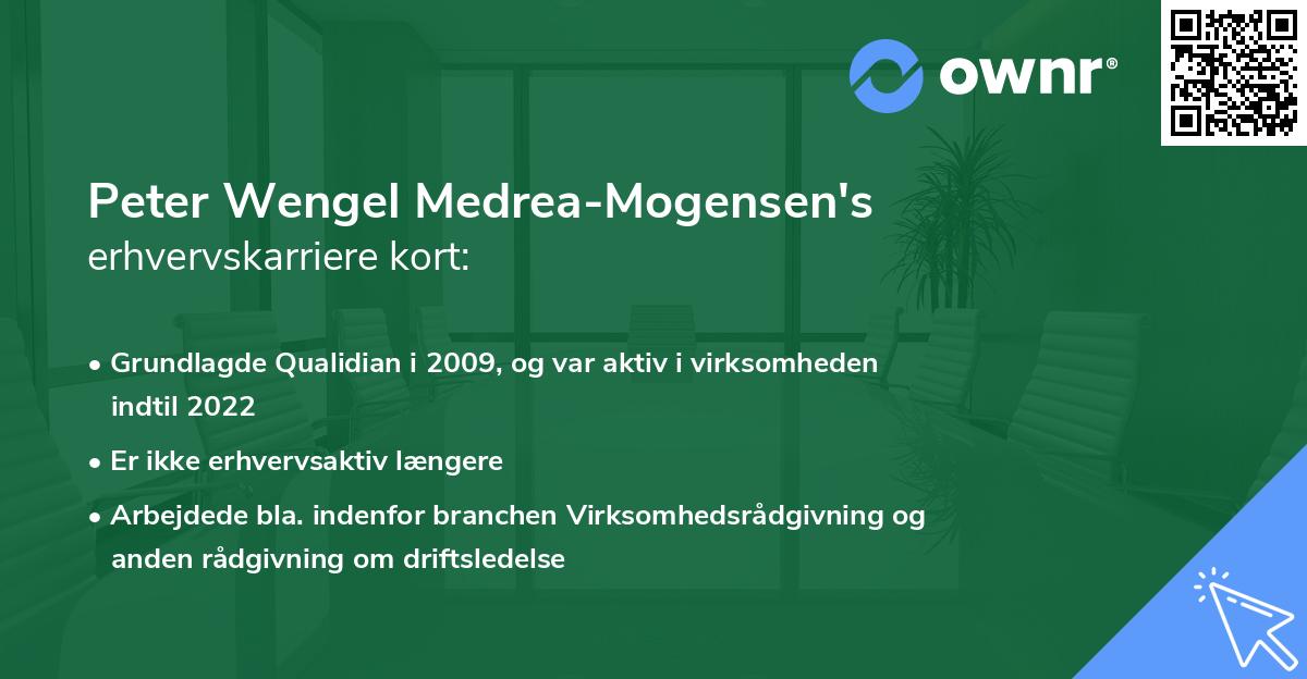 Peter Wengel Medrea-Mogensen's erhvervskarriere kort