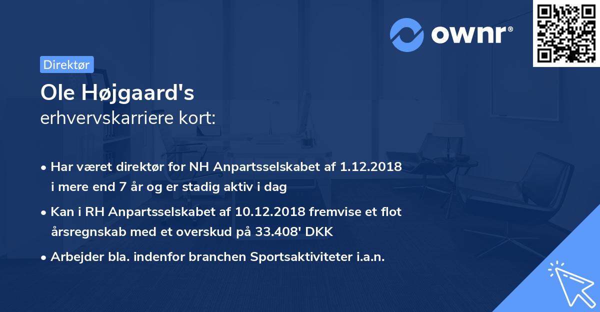 Ole Højgaard's erhvervskarriere kort