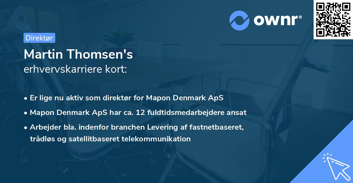 Martin Thomsen's erhvervskarriere kort