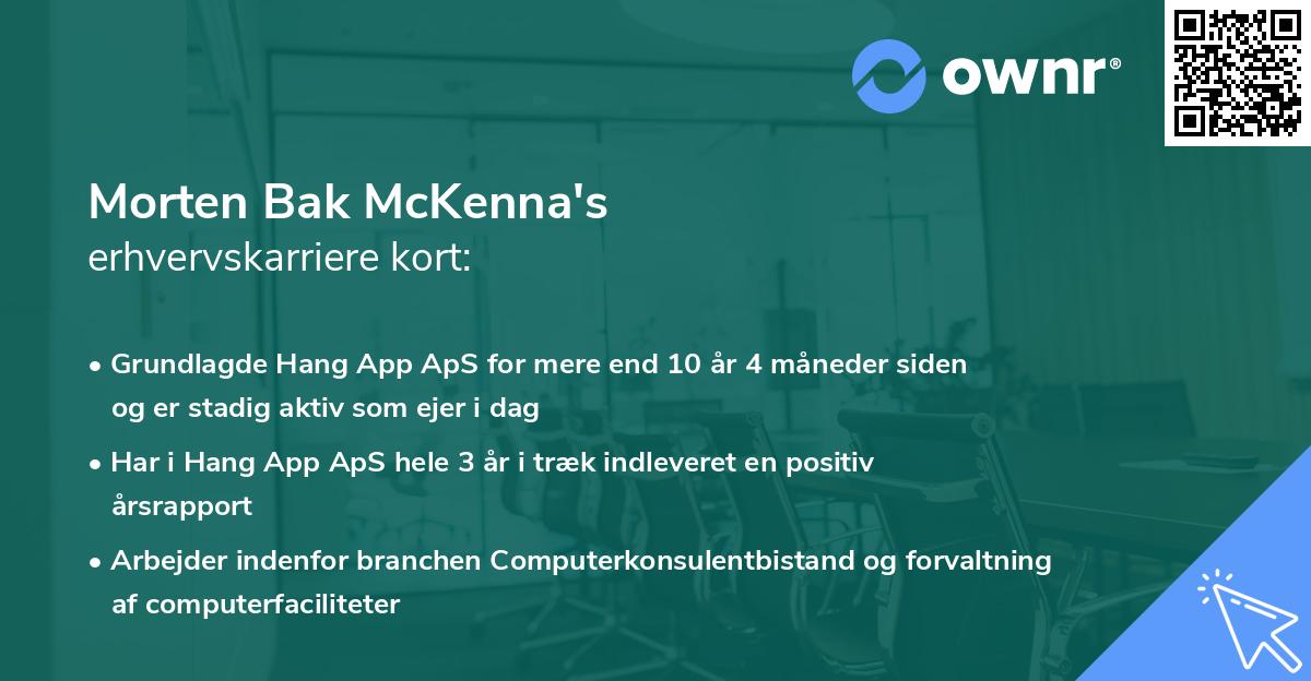 Morten Bak McKenna's erhvervskarriere kort