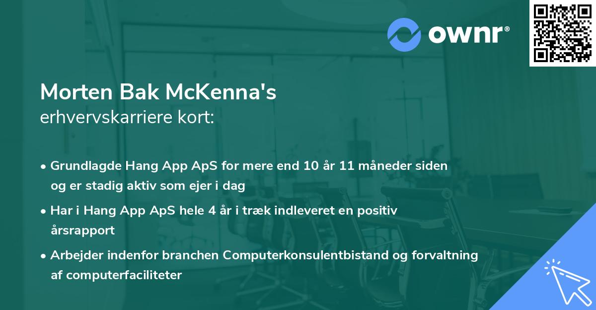Morten Bak McKenna's erhvervskarriere kort