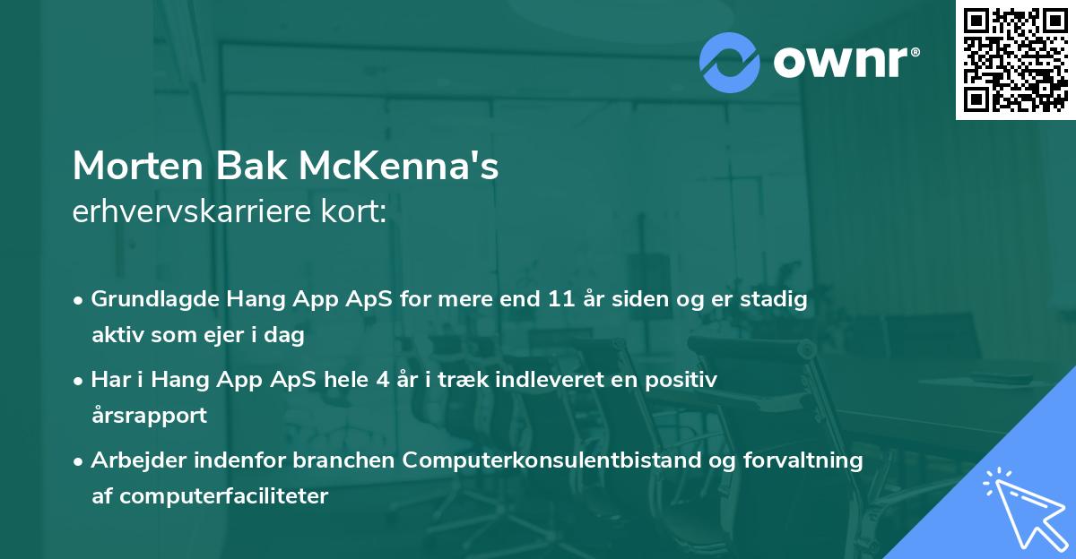 Morten Bak McKenna's erhvervskarriere kort