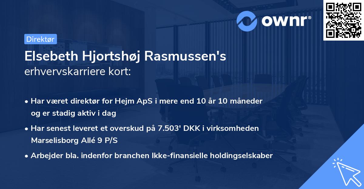 Elsebeth Hjortshøj Rasmussen's erhvervskarriere kort