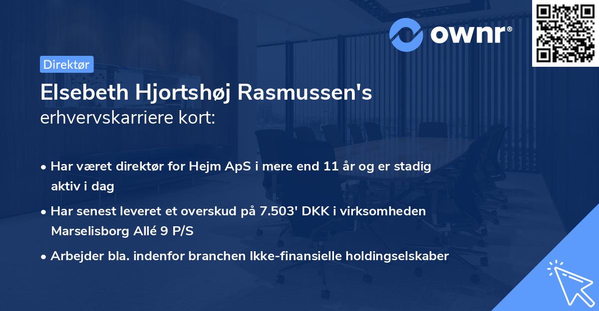 Elsebeth Hjortshøj Rasmussen's erhvervskarriere kort