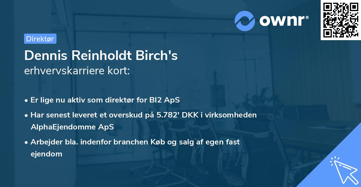 Dennis Reinholdt Birch's erhvervskarriere kort